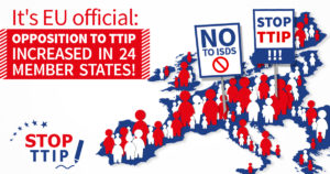 A map of EU indicating the people fighting against TTIP | www,.imjussayin.com