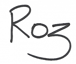 Roz's signature in bold black